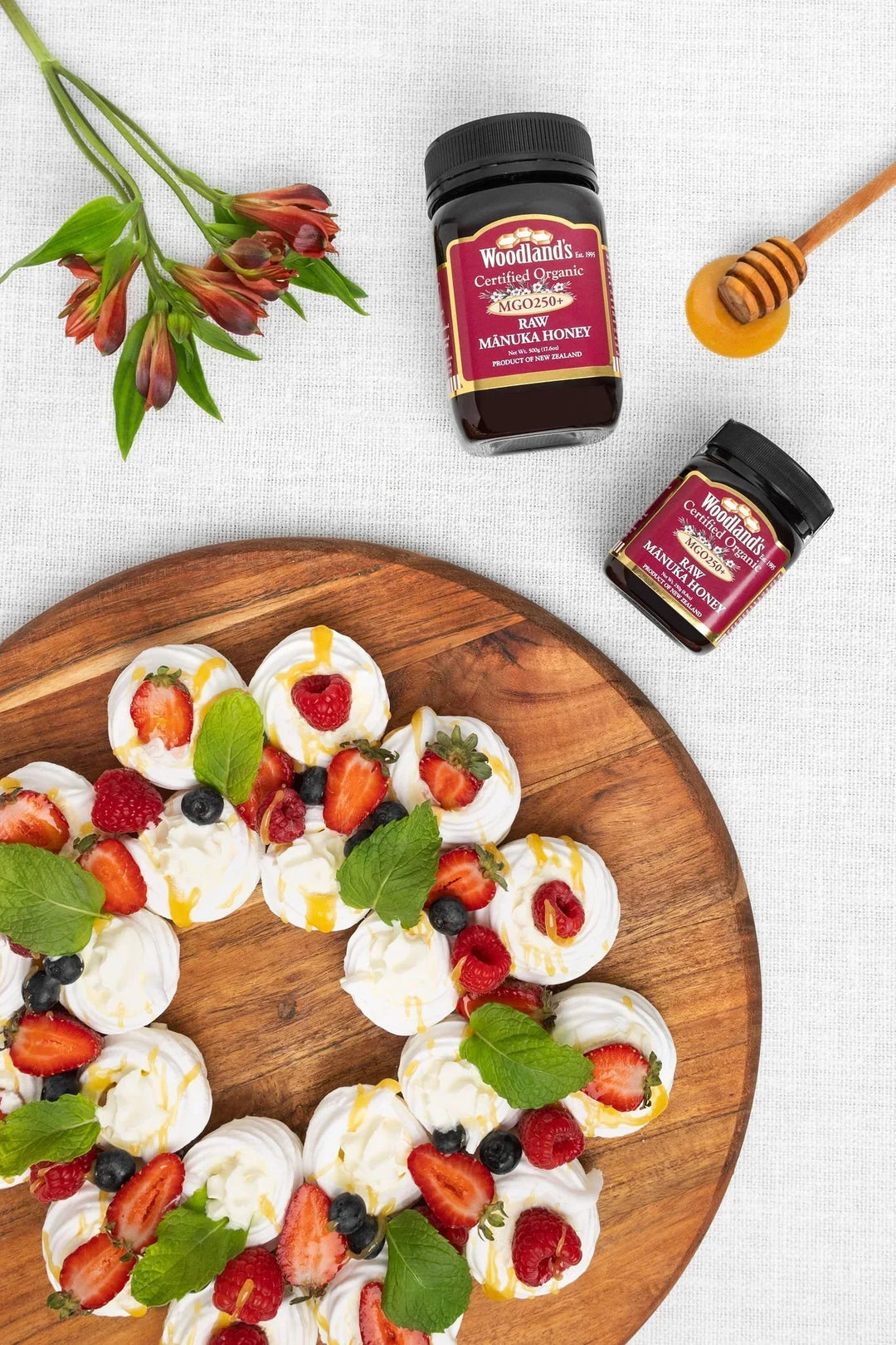 Ghirlanda di meringhe con miele di Mānuka | Ricetta delle feste