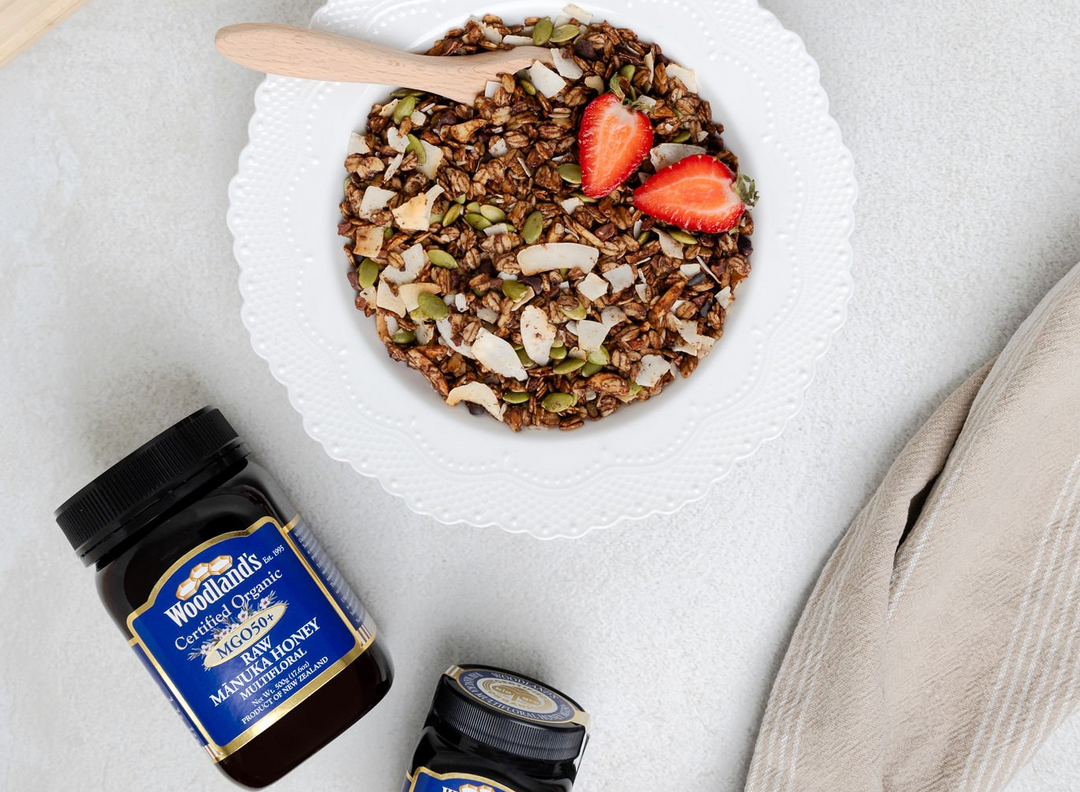 Granola al miele di Mānuka bio e cacao